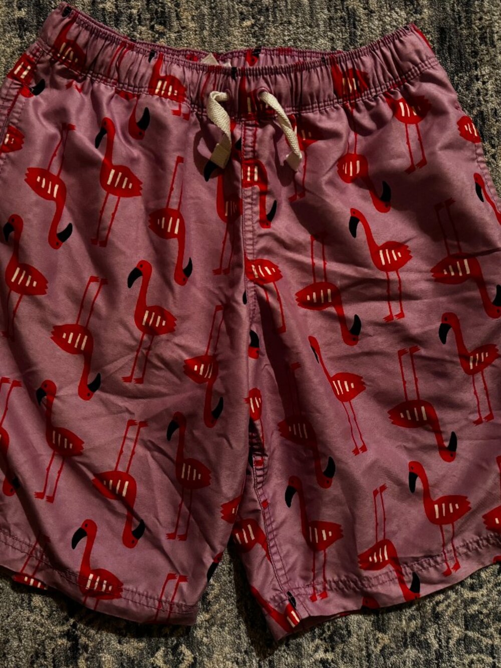 Hanna Andersson Boy size 12 Flamingo swim trunks